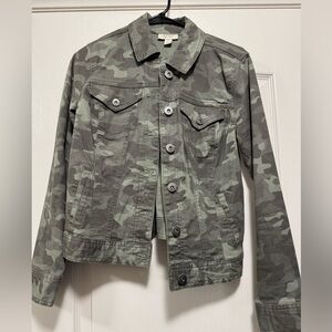 Style & Co. Green Camouflage Jacket